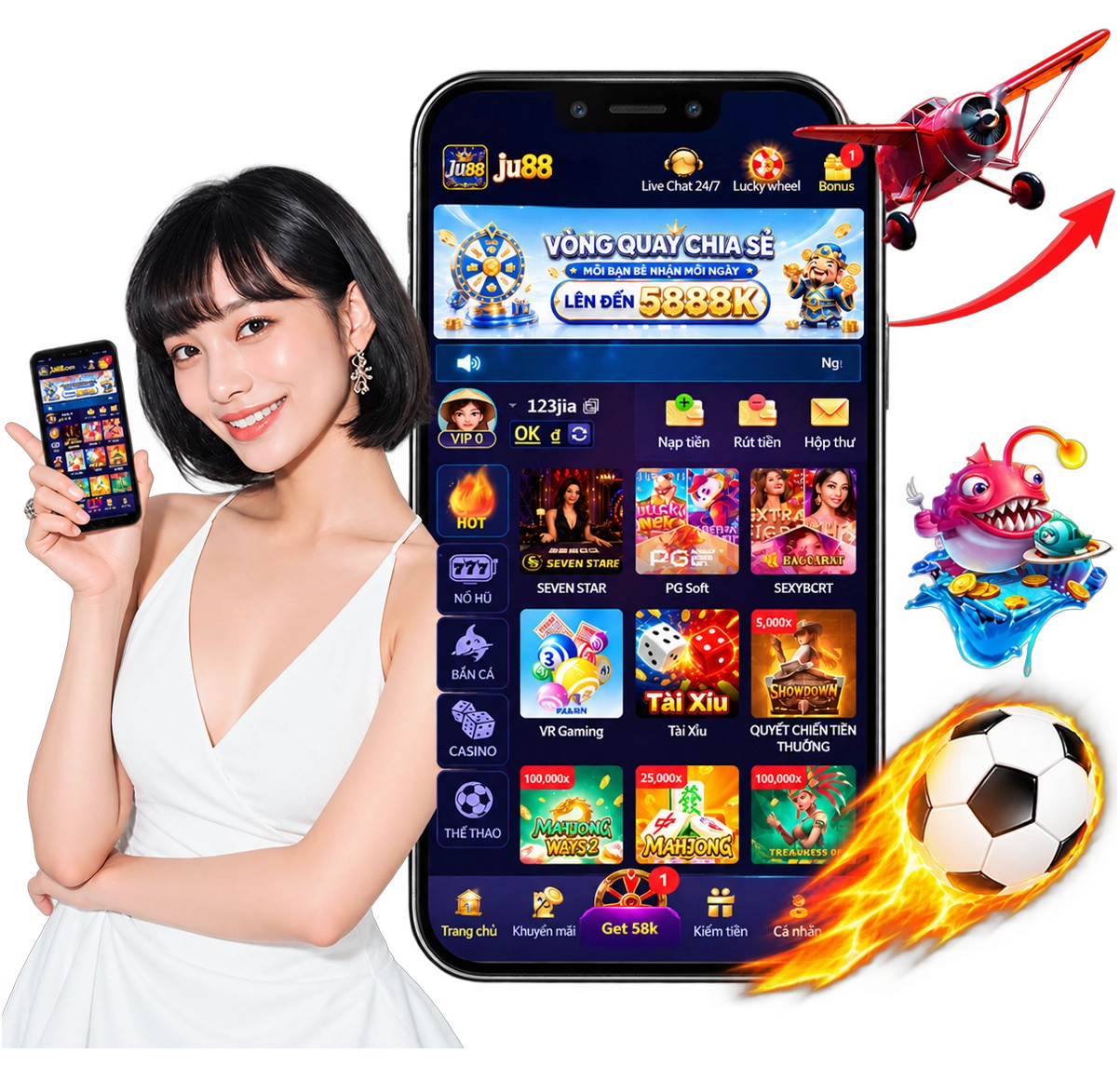 Ứng dụng JU88 Games trên điện thoại